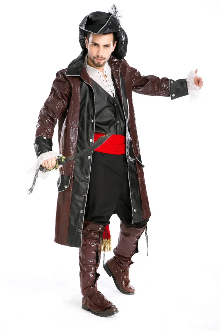 Пираты Карибы Джек костюм Джека Воробья Хэллоуин косплей Капитан Пираты одежда взрослые мужчины вечерние униформы набор