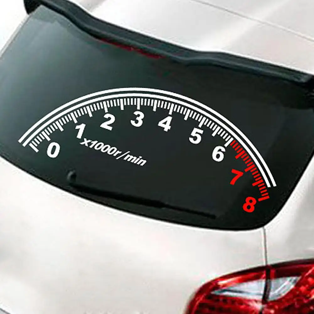 Odometer Logo Style Car Sticker Tachometer Speedometer Rear Windshield