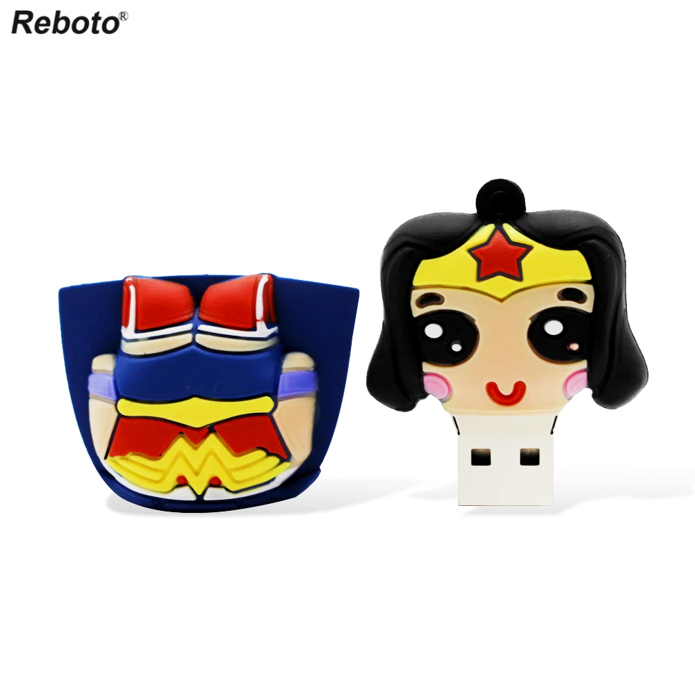 Retobo Usb 2,0 Супер Герои накопитель 64 ГБ мультфильм Wonder Woman флешки 4 ГБ 8 ГБ Memoria Usb 16 ГБ интерфейсом Usb 32 ГБ Бесплатная доставка