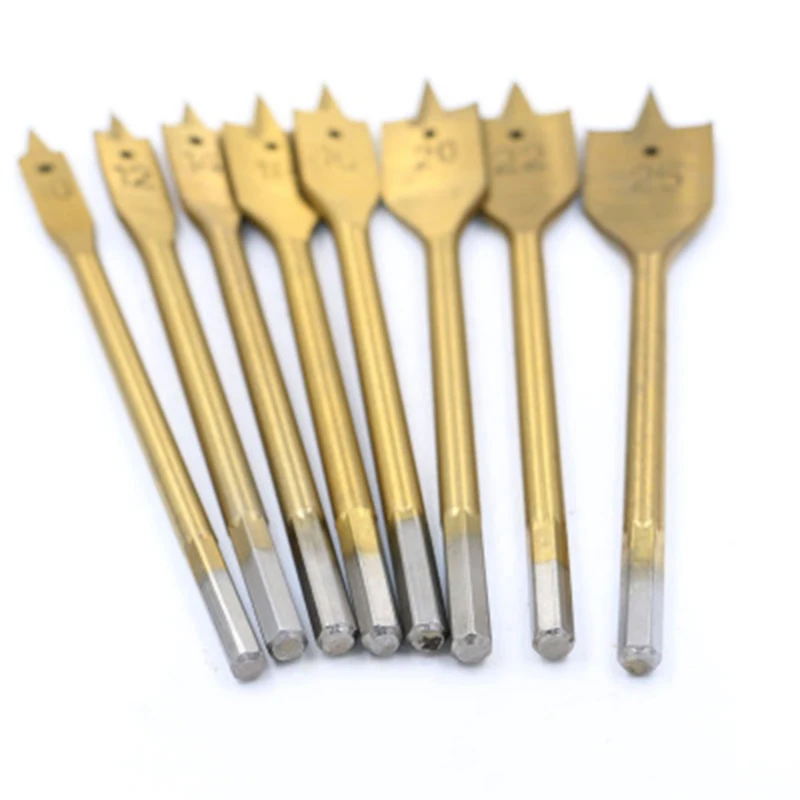 KALAIDUN 6Pcs Drill Bits Set 10-25mm Titanium-plated Reaming Flat Hexagonal Handle  Woodworking Big-eye Hole Opener Tool Kit9