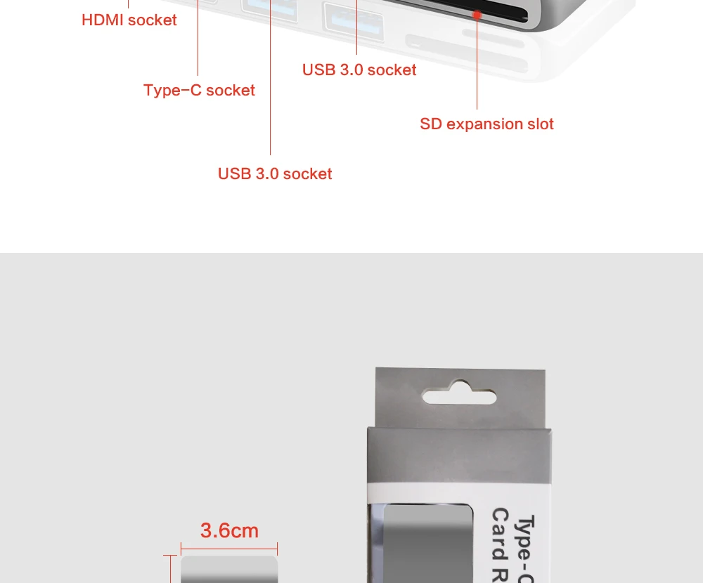 4 к HD Usb концентратор Thunderbolt 3 Тип C к HDMI концентратор адаптер 5 порты и разъёмы с Usb 3,0 TF SD карты для Macbook Chromebook Pixel Surface Pro