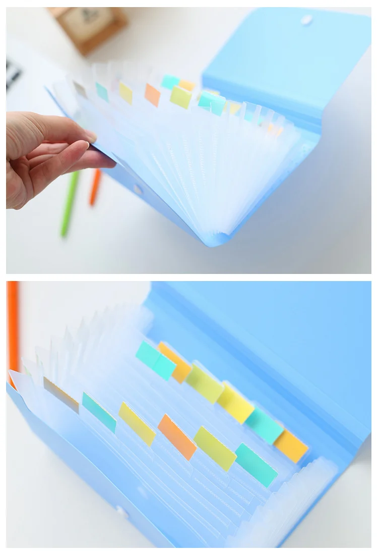 2 шт. одноцветное Цвет A6 документ сумка 13 карман органайзер для файлов, папок для документов N2018070130