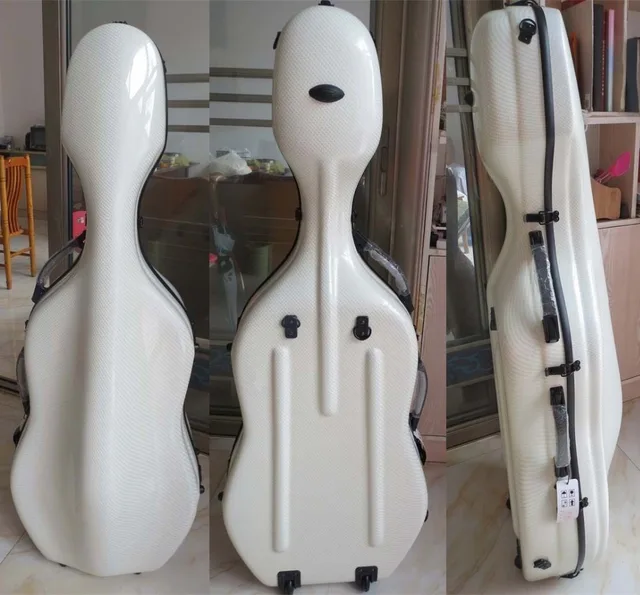 Carbon fiber hard cello case w/ wheells 3/4 ,Shoulder strapsin Violin