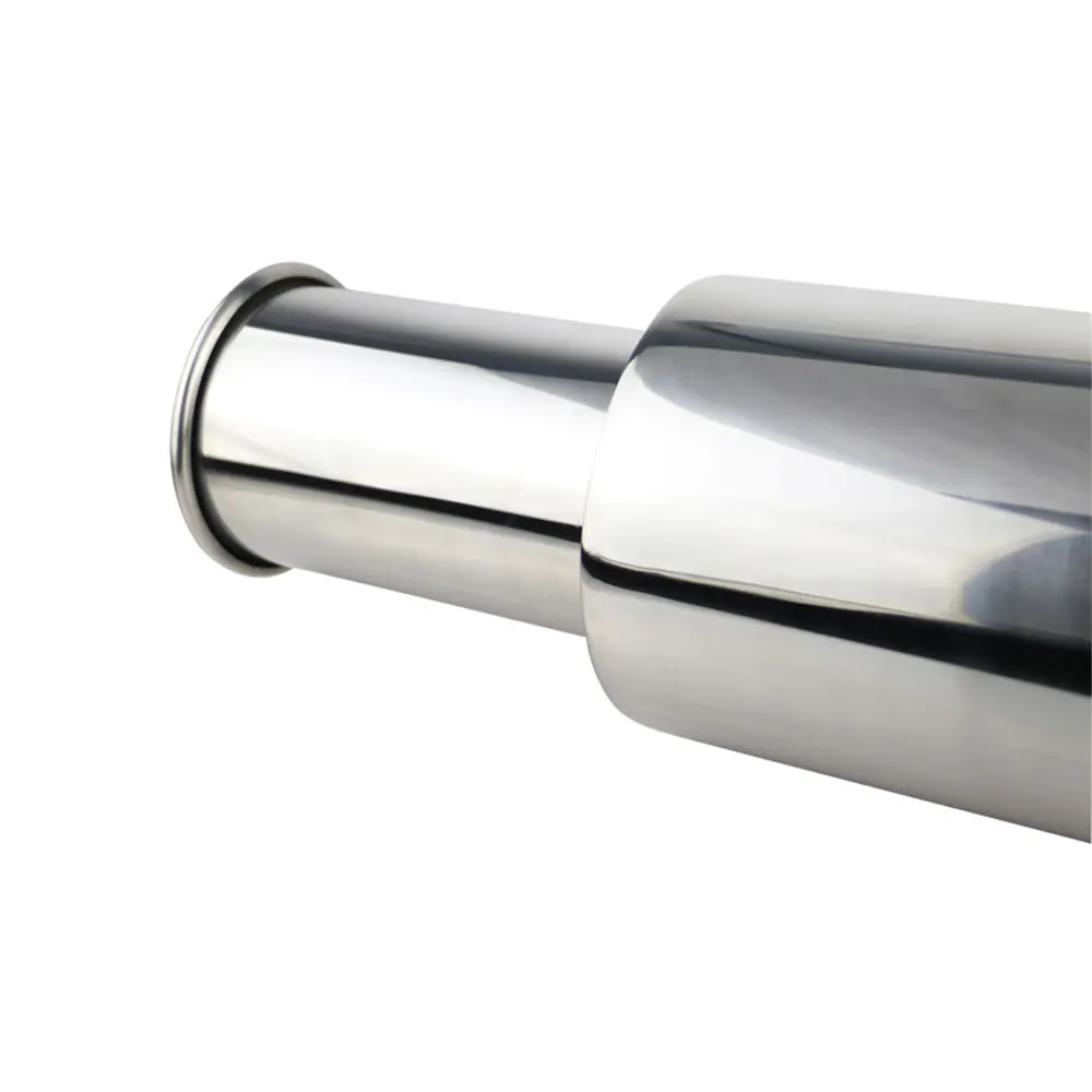 

Free Shipping Universal 1PCS 2.5'' Chrome Silver Car Exhaust 4'' Out Sport Sound Car Muffler 1mm Thick About 3kg High Quality