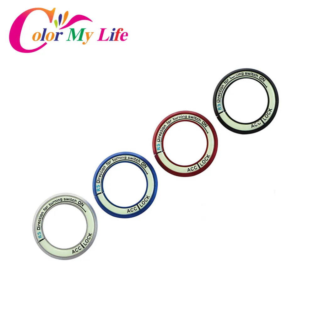 

Color My Life Ignition Switch Trim Key Switch Decoration Ring Sticker for KIA RIO K2 K3 for Hyundai Solaris Verna Sonata Elantra