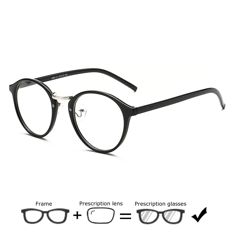 

Retro Round Prescription Glasses Men Women Eyeglasses High Quality Myopia Optical Frame Computer Eyewear with Clear Lens Reader