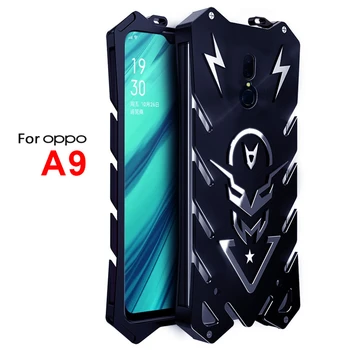 

ZIMON For OPPO A9 Case Black Color Aviation Aluminum Heavy Duty Shockproof Protective Shell For OPPO A9 Metal Armor Case