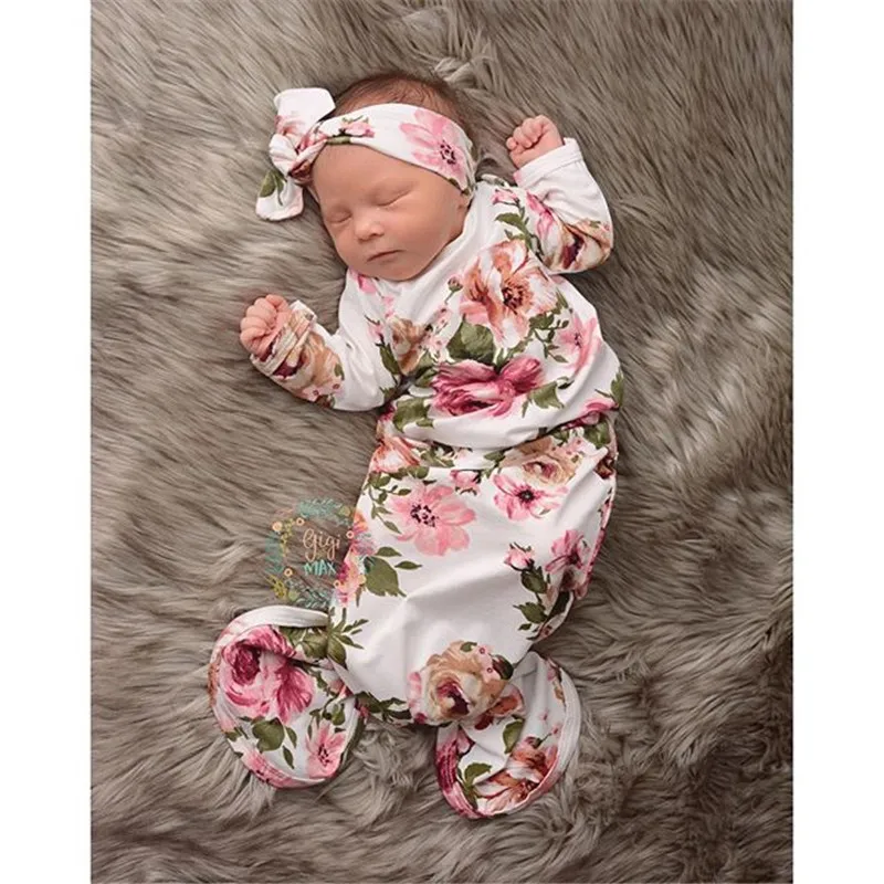 Милый спальный мешок с цветочным рисунком для новорожденных и маленьких девочек, Пеленальное Одеяло, спальный мешок для малышей