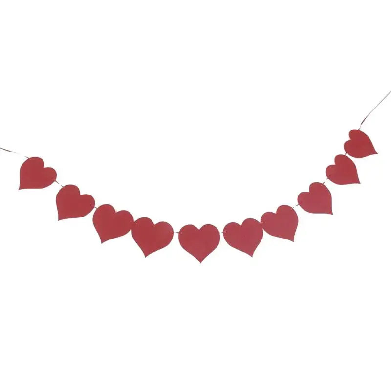 

BESTOYARD Red Heart Bunting Banner Bunting Home Wedding Party Banner Hanging Decoration D5
