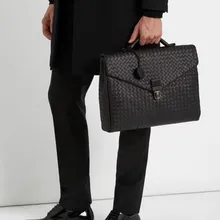 HJKL портфель из натуральной кожи, мужская сумка, деловая сумка, мужская сумка для ноутбука, сумки на плечо, тоут из коровьей кожи, плетеный портфель