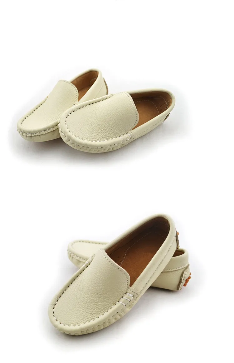 Sapatos de Couro do Bebê da Criança Sapatos de Couro Nova Primavera Outono Mocassins Crianças Macios Genuínos Meninos Estudante 02b - 6 Meninos Sapatos de Couro Do Bebê Da
