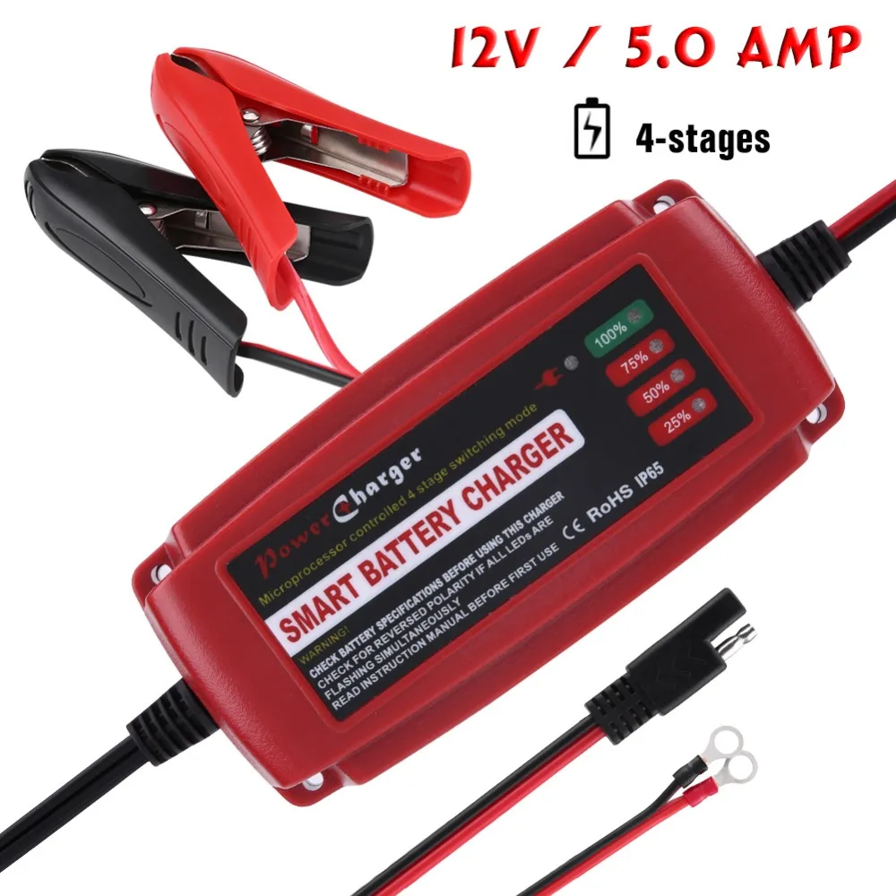 

12V 5A Smart Automatic Battery Charger Maintainer for Car Motorcycle Truck RV AGM GEL WET Motorcycle Chargers