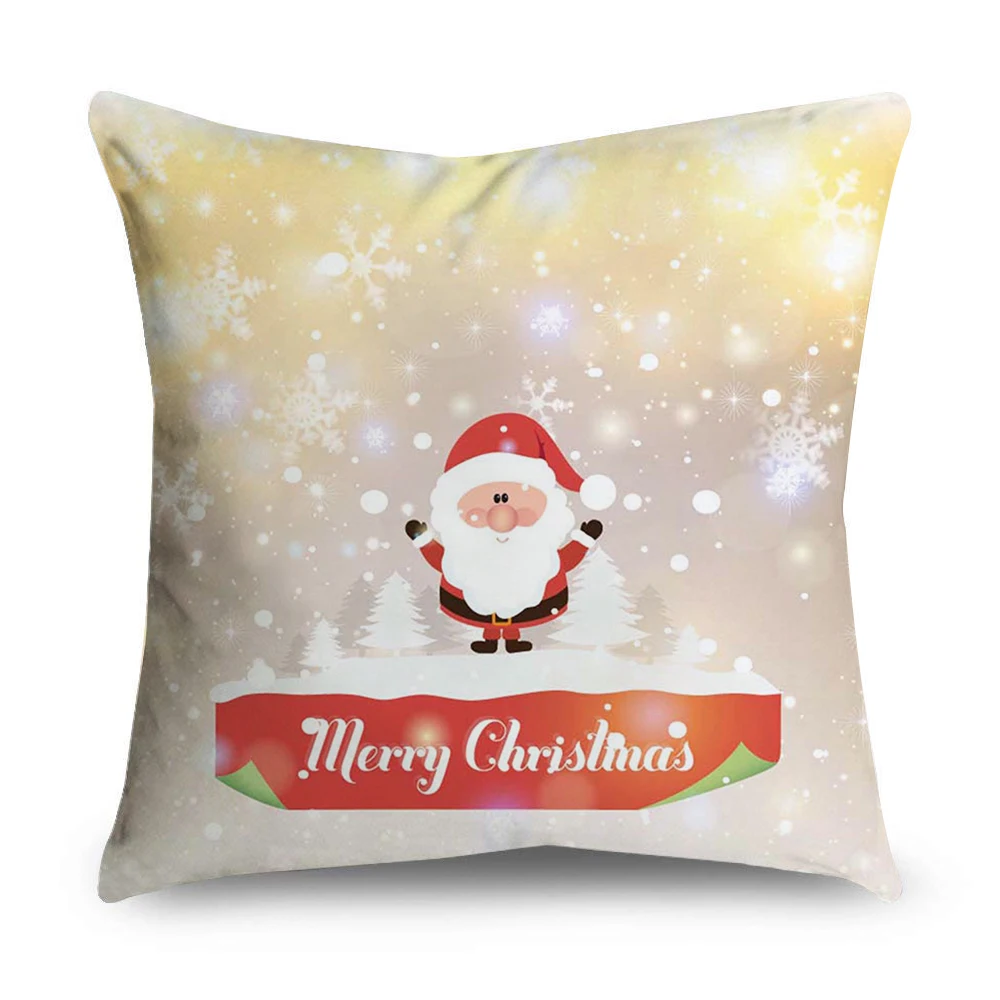 Двусторонний чехол для подушки из микрофибры с рождественским принтом Санта Клаус рождественские подарки Домашний декор декоративный чехол для подушки - Цвет: AC08-4