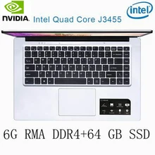 P2-23 6G RAM 64G SSD Intel Celeron J3455 NvIDIA GeForce 940M Gaming laptop keyboard and OS language available for choose