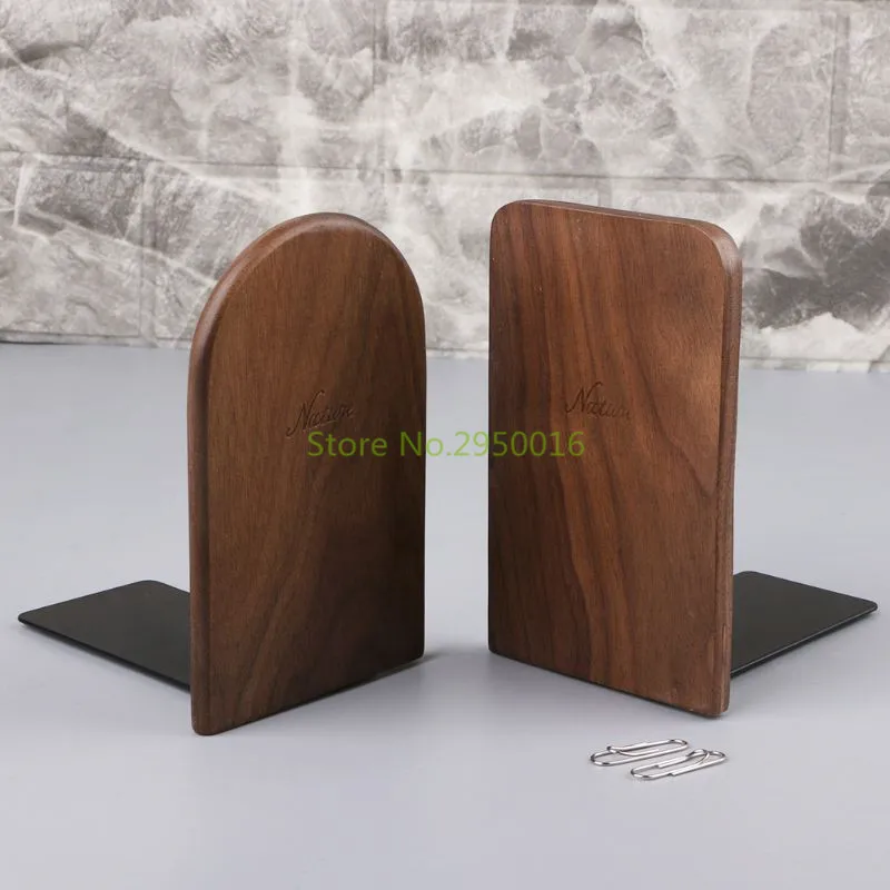 Орехового дерева Bookends Настольный Органайзер настольный Office для дома Книга заканчивается книгу, подставка-держатель полки школьные