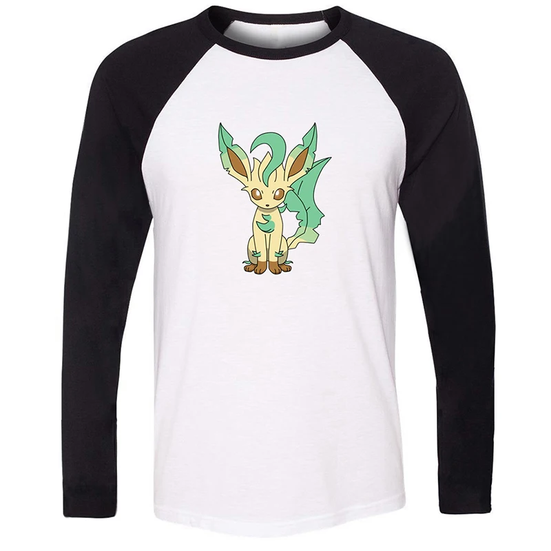 Мужская футболка с принтом Pokemon Leafeon Sylveon Umbreon vaporion хлопковая длинными