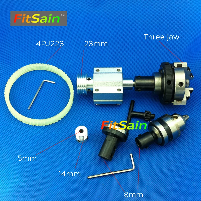 

FitSain-hole 5mm pulley three jaw chuck D=50mm B12 drill chuck Cutting saw part Pulley mini Lathe table saw blade 16mm/20mm hole