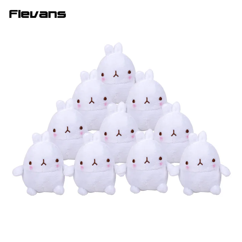 

Cute Lovely Rabbit Molang Mini Plush Pendant Keychain Toys Soft Stuffed Animal Dolls 11cm 10pcs/lot