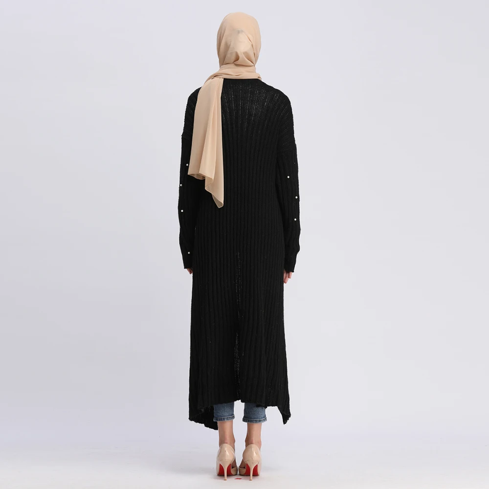 Абаи Дубай, Турция свитер вязаный жемчуг с мусульманский хиджаб платье Абая для женщин Катар джилбаба кафтан турецкая исламская Костюмы