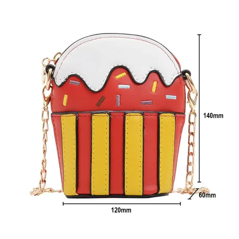 Милый мороженое кекс женская сумка из искусственной кожи Маленькая цепь клатч девушка сумка через плечо сумки женские сумочки
