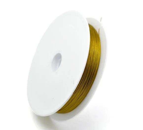 Doreen Box Lovely golden tone Steel Beading Wire tiger tail 0 38 мм продается в упаковке 1 рулон (80 м) (B15910)|tiger