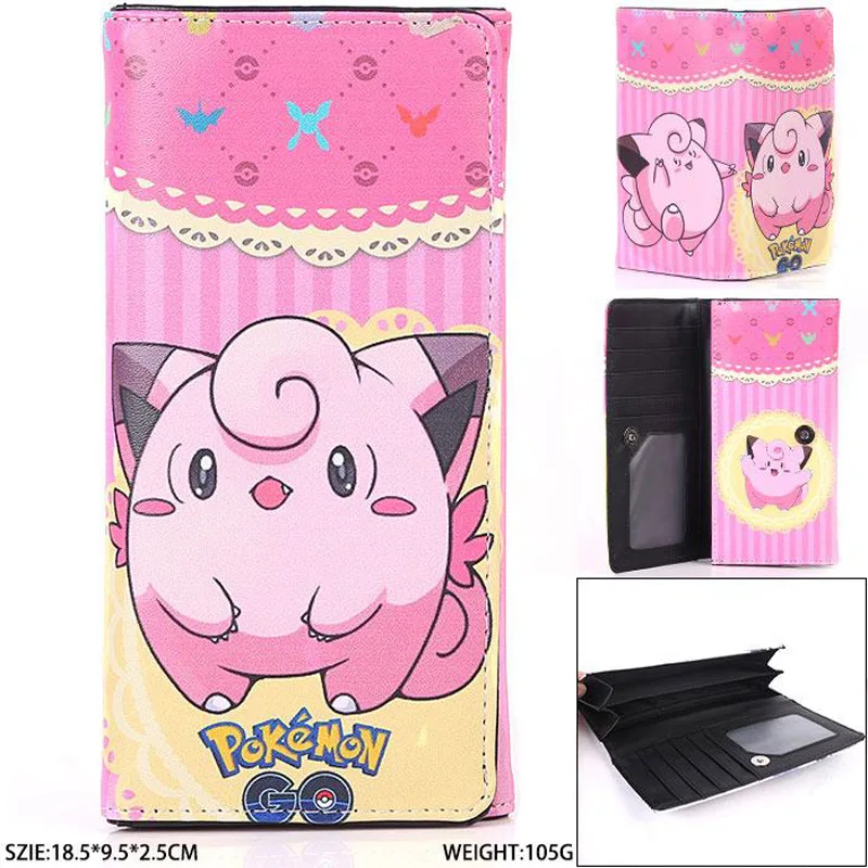 

Anime Pikachu/Pikachu Go Clefairy Long Wallet/Pocket Monster High Quality PU Purse with Magnetic Button (MYCQB_9)
