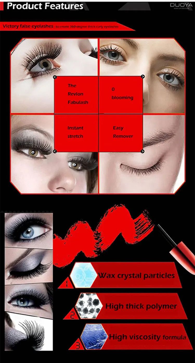 DUOYA 3D Fiber Lashes Mascara Brand Black Thick Waterproof Curling Hot Colossal Eyes Japanese Cosmetics Maybeli Makeup (3)