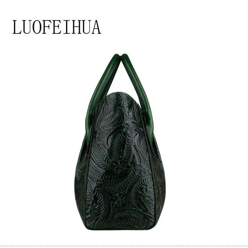 LUOFEIHUA 2019 Новая высококачественная сумка из тисненой кожи модная кожаная через