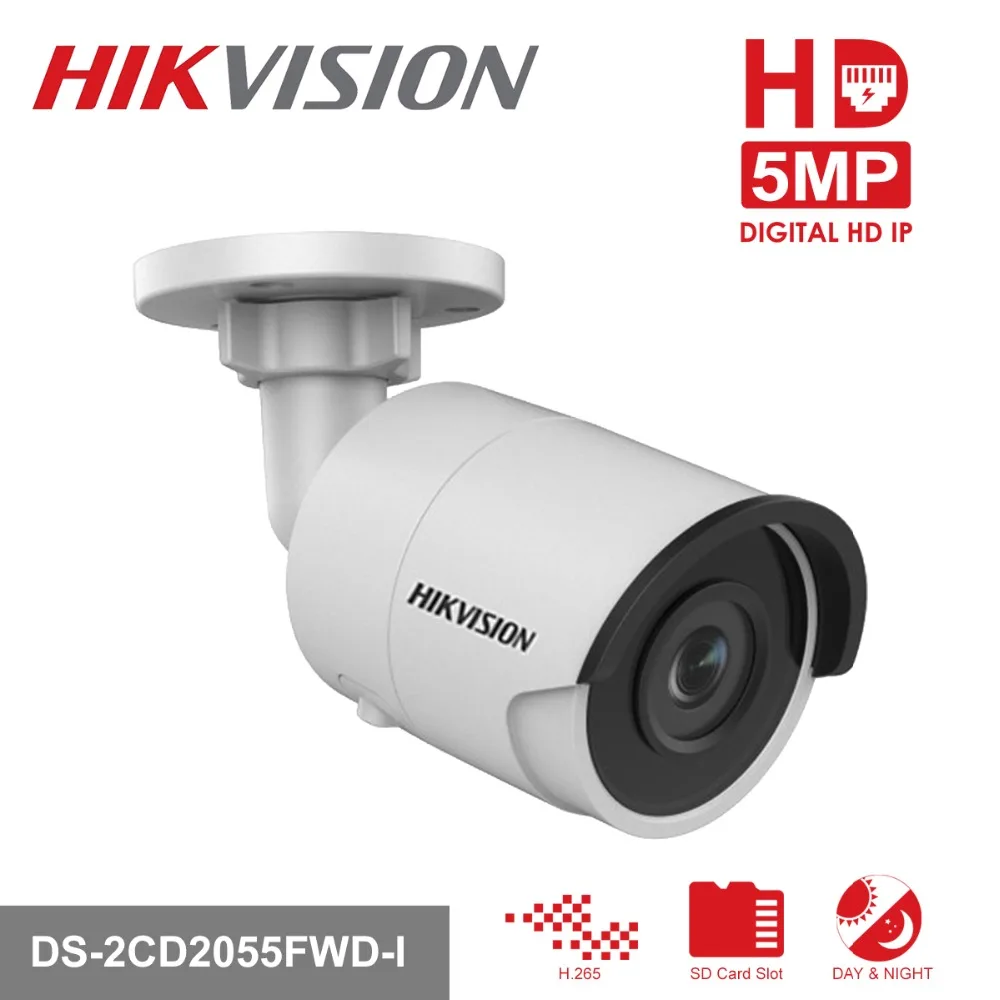 

HIK HD CCTV IP Camera PoE DS-2CD2055FWD-I 5 Megapixel WDR Network Mini Bullet IP Camera H.265 Replace DS-2CD2052-I