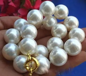 

= Noble Jewelry Huge 16mm White South Sea Shell Pearl Necklace 17-18"