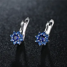 Bilincolor синий кубический цирконий мода английский замок милые трендовые маленькие серьги для свадьбы Вечерние