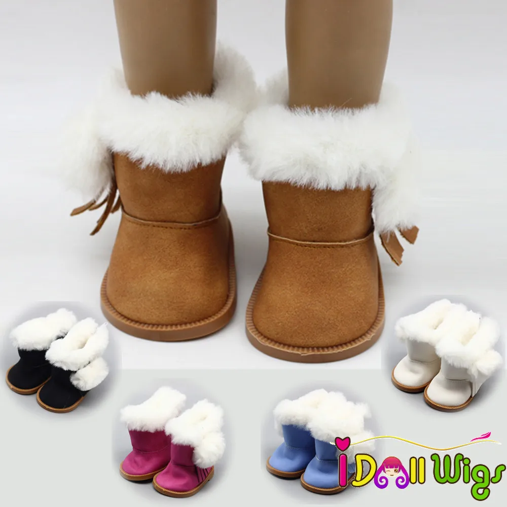 1 пара 18 дюймов американские куклы обувь плюшевые зимние ботинки для 43 см куклы мини-обувь для девочек подарок