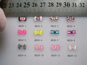 

RB28-1/12 200pcs/bag Resin Bow Crystal Prints Bow Nail Art Decoration Nail DIY Accessory Resin Bow without Rhinestone