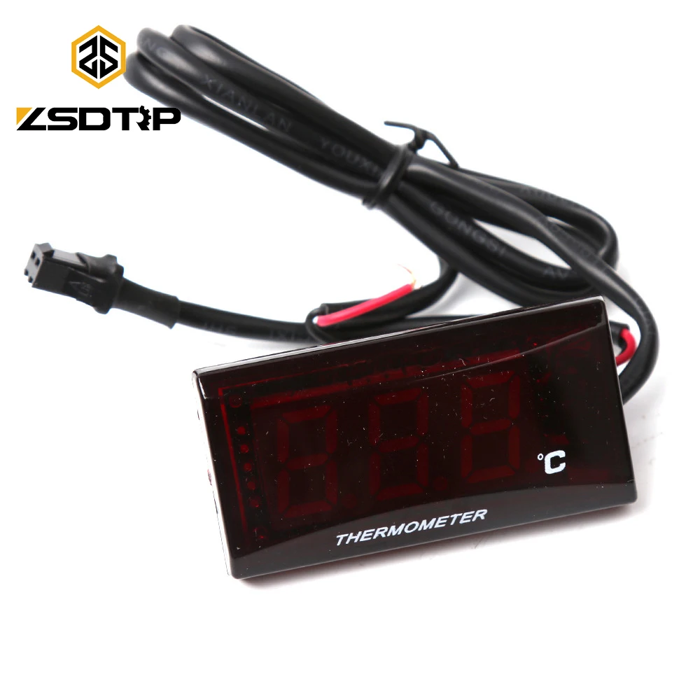 

ZSDTRP Universal Car Decoration Motorcycle LCD Digital Thermometer Instrument Temperature Meter Sensor Pyrometer Thermostat