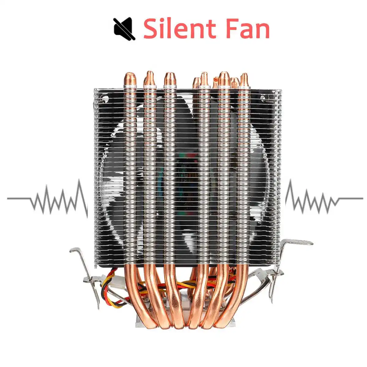 6 Heatpipe 3 دبوس واحد مروحة مروحة تبريد لوحدة المعالجة الرئيسية التبريد المبرد المزدوج برج تبريد الحرارة بالوعة مروحة ل إنتل LGA 1150/ 1151/1155 ل AMD