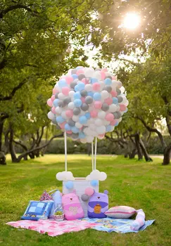 

colorful Balloons tree Park grass backdrop Vinyl cloth High quality Computer print party photo studio background