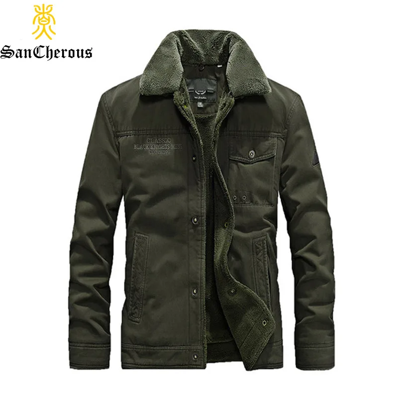 Top Quality Casual Men Winter Parkas Turn down Collar Fleece Jacket ...