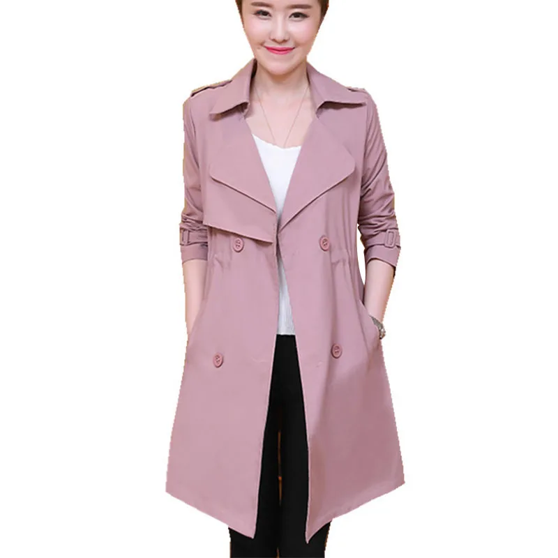 New Spring Autumn Women Casual trench coat women outwear double