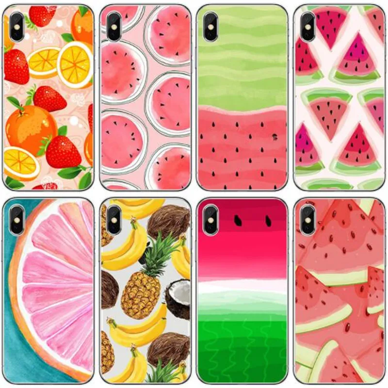 UVR Cartoon Fruits Watermelon Lemon Phone Case For Iphone X 8 7 6 Plus Animal Mobile Cases Back Cover Capa Bag |