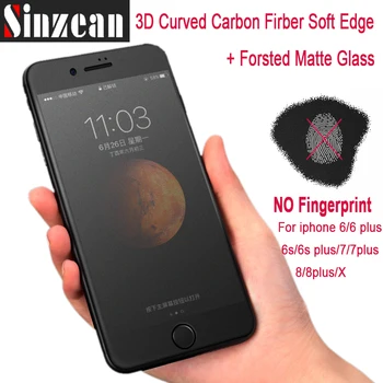 

Sinzean 100pcs Carbon Fiber 3D Curved Soft Edge Forsted MatteTempered Glass Screen Protector For iPhone X/8/7/6S/7 PLUS Matte
