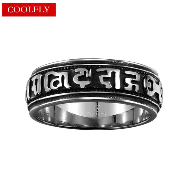vintage mens titanium steel mysterious rune rings european usa biker letter rings