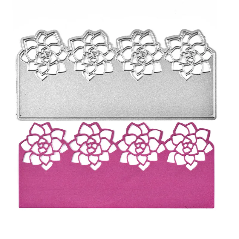 

Naifumodo 149*68mm Dies Cutting Flower Lace Border Metal Cutting for DIY Scrapbooking Craft Card Album Embossing Die Cut New