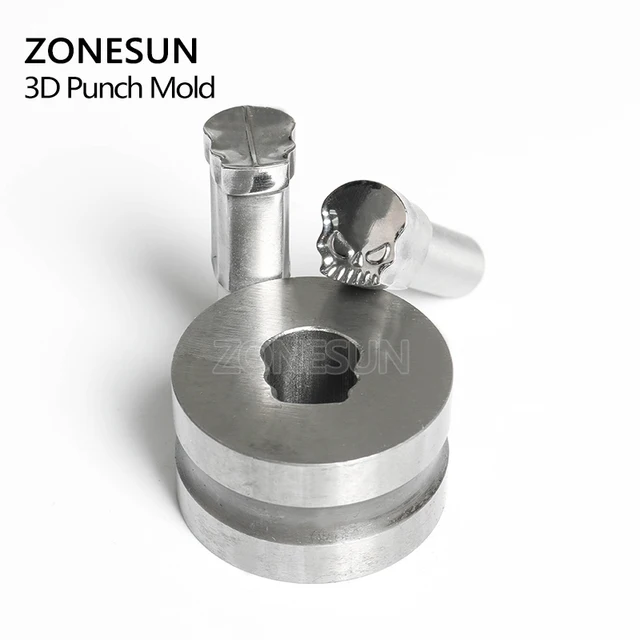 ZONESUN Skull Customized hand tablet mould Press Steel Hole Punch Die Tool Set Milk Logo For TDP0/1.5/3/5 Machine Free shipping