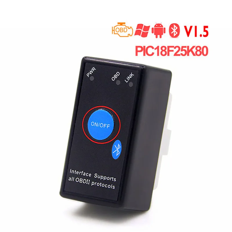 Чип PIC18F25K80 Супер Мини OBD2 ELM327 V1.5 Bluetooth диагностический инструмент v 1 5 obd2elm 327