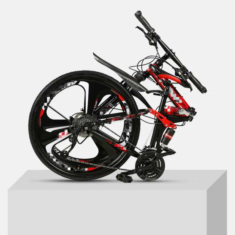 Best Variable Speed Folding Bicycle 26 Inch Double Shock Absorption Ten Knife Wheel Mountain Bike 9