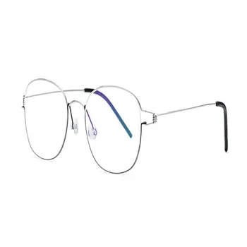 

MONGOTEN Unisex Fashion Full Rim Ultralight Titanium Alloy Progressive Multi-focal Lens Gold See Near Far Reading Eyeglasses