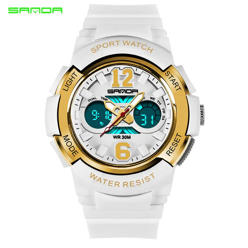 Детские Часы светодиодный цифровые часы для мальчиков и девочек студенческие многофункциональные водонепроницаемые электронные часы Relogio Masculino - Цвет: gold