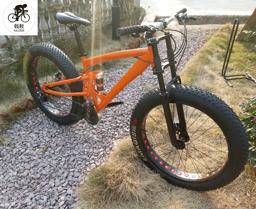 Best Kalosse  M370  27 speed ,  Full suspension 26*4.0 inch  mountain bicycle,  26*17 fat bikes  beach/snow mountain bike 1