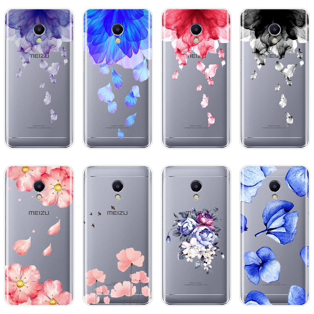 

Soft Phone Case For Meizu M6 M5 M3 M2 Note Silicone Pink Flower Red Blue Back Cover For Meizu M2 M3 M3S M5 M5C M5S M6 M6S M6T