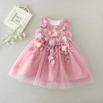 

Purple Baby Girls Dress 0-2Years Girls Wedding Dress Cute Knee-Length Ball Gown With Bow Baby Clothes Flower Child Dress